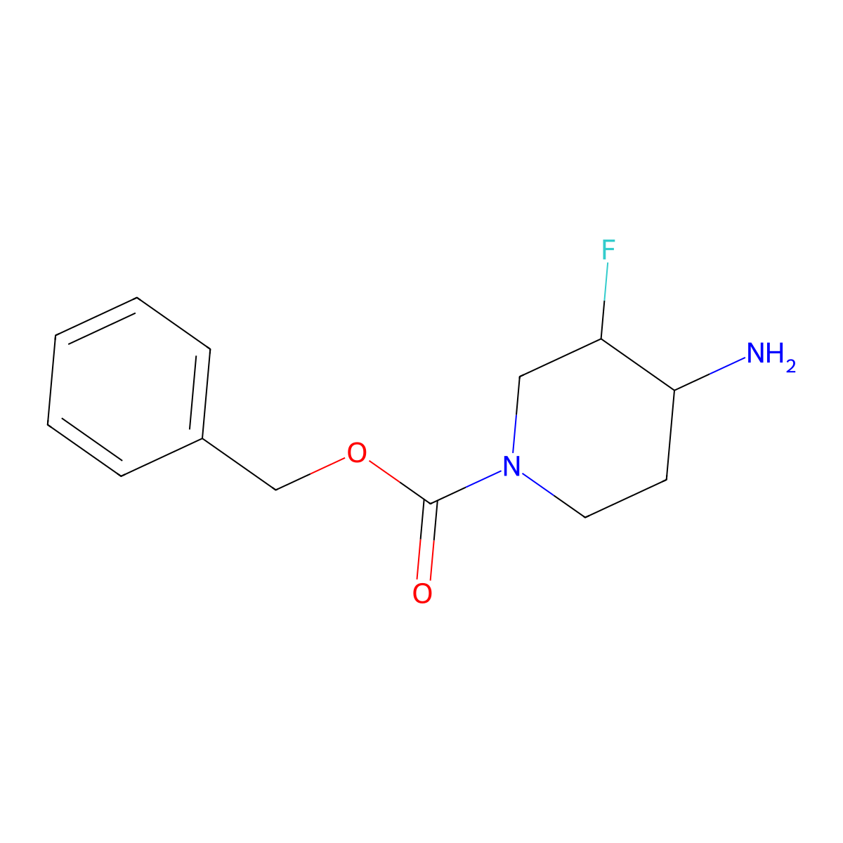 (3S,4S)-benzyl 4-amino-3-fluoropiperidine-1-carboxylate molecular structure, CAS 1523530-09-7