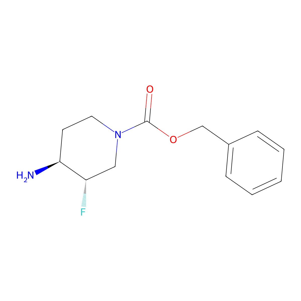 (3S,4S)-benzyl 4-amino-3-fluoropiperidine-1-carboxylate molecular structure, CAS 1523530-09-7