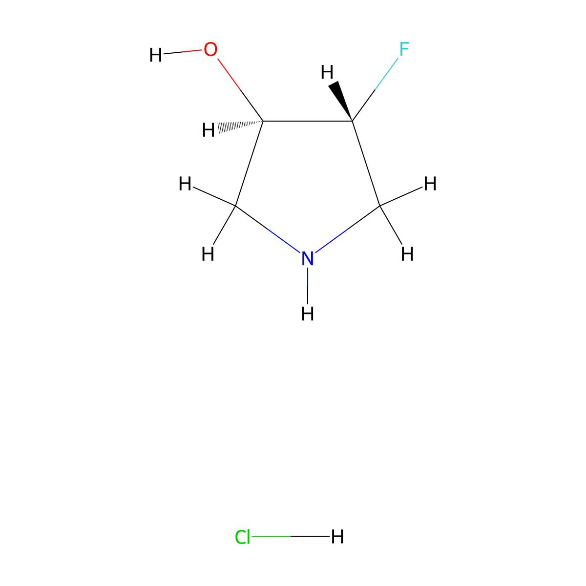 (3R,4R)-4-fluoropyrrolidin-3-ol hydrochloride molecular structure, CAS 1523530-25-7