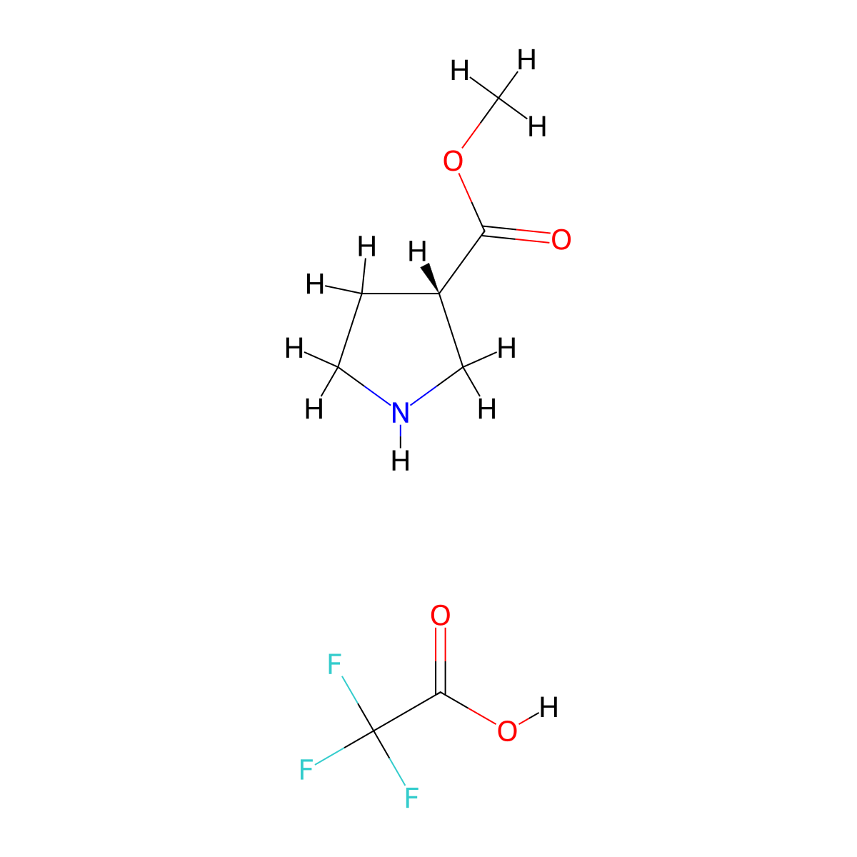 (S)-Methyl pyrrolidine-3-carboxylate 2,2,2-trifluoroacetate molecular structure, CAS 1523530-27-9