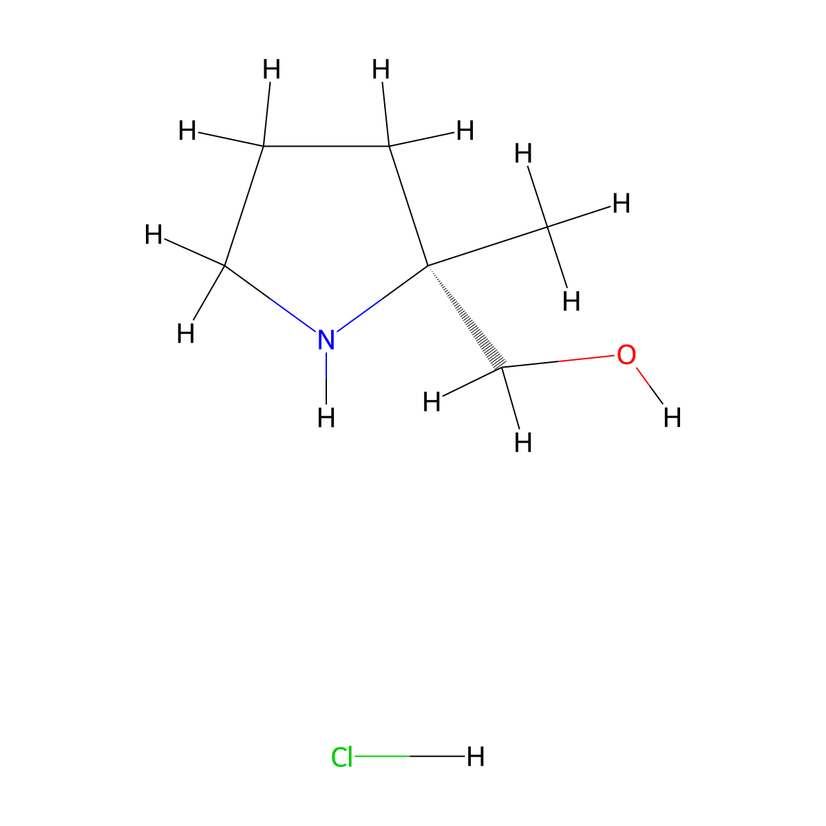 ((2R)-2-methylpyrrolidin-2-yl)methanol hydrochloride molecular structure, CAS 1523530-30-4