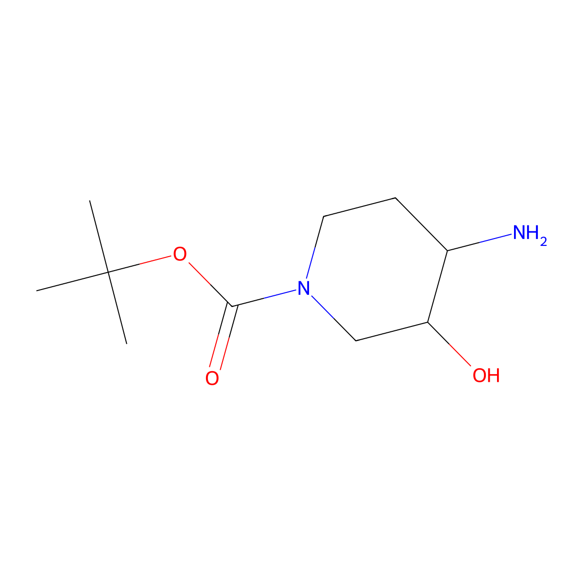 (3S,4R)-tert-Butyl 4-amino-3-hydroxypiperidine-1-carboxylate molecular structure, CAS 1523530-36-0