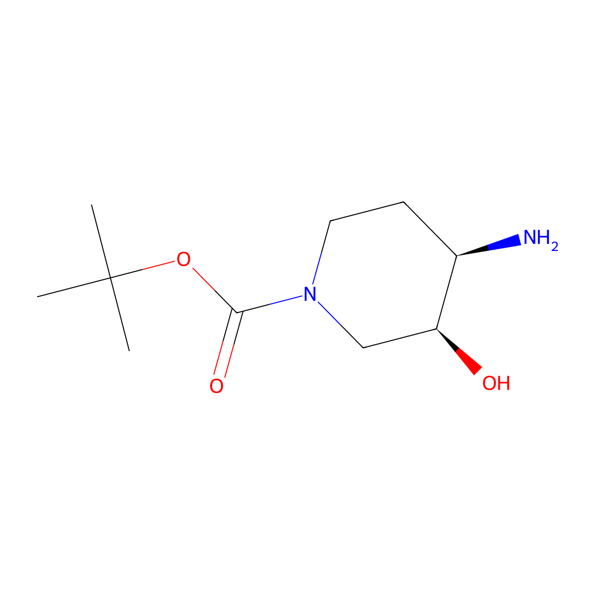 (3S,4R)-tert-Butyl 4-amino-3-hydroxypiperidine-1-carboxylate molecular structure, CAS 1523530-36-0