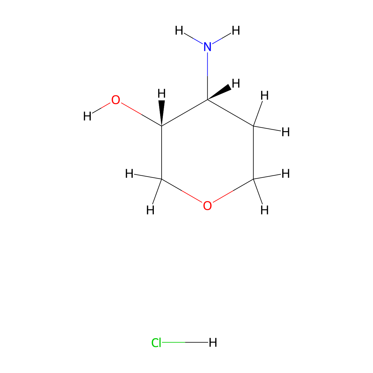 (3R,4R)-4-aminooxan-3-ol hydrochloride molecular structure, CAS 1523530-38-2