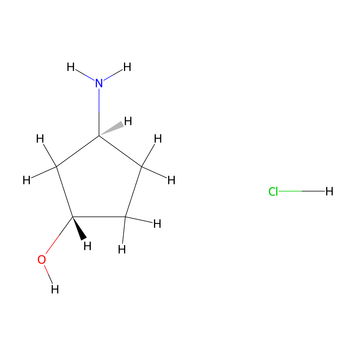 (1S,3S)-3-aminocyclopentan-1-ol hydrochloride molecular structure, CAS 1523530-42-8