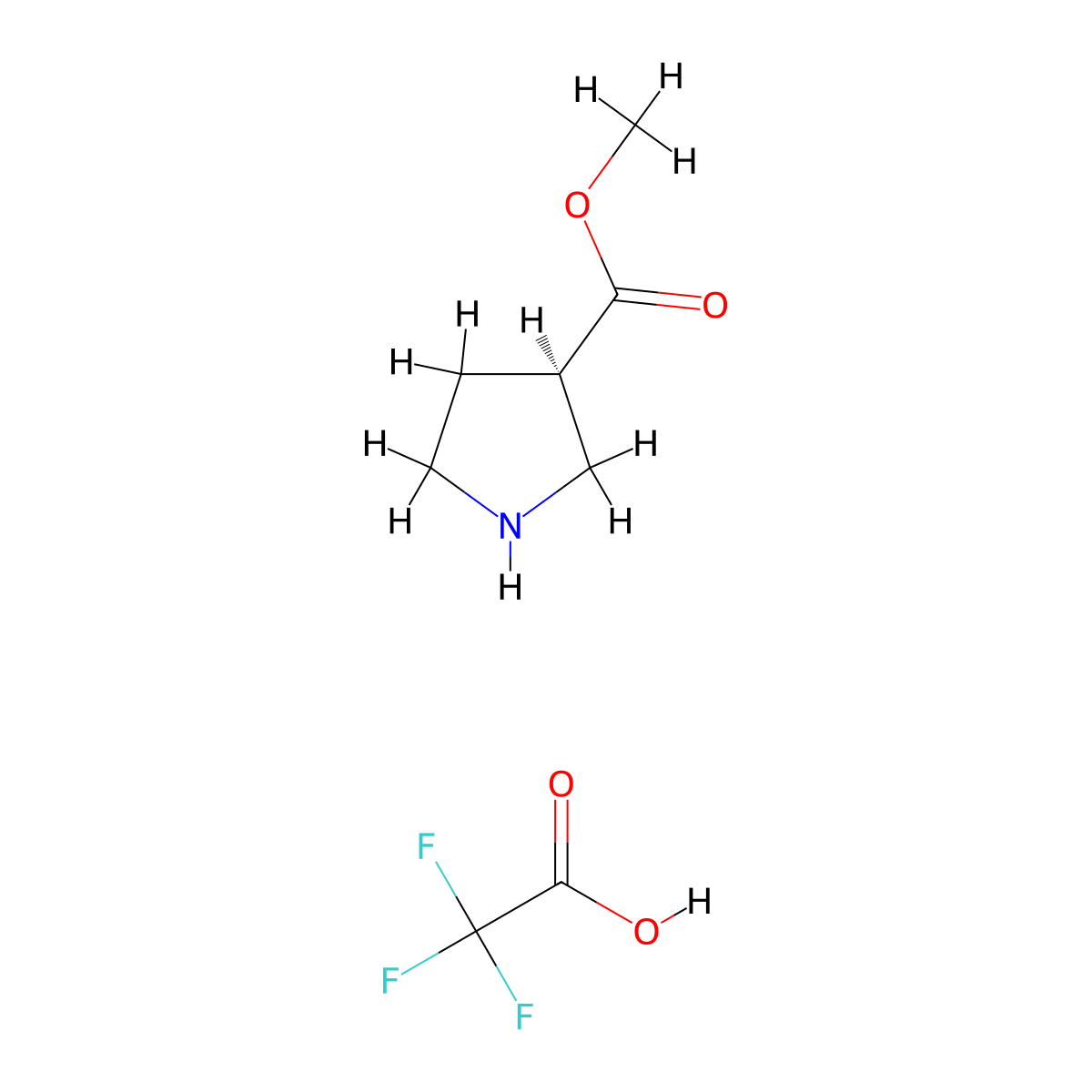 (R)-Methyl pyrrolidine-3-carboxylate trifluoroacetate molecular structure, CAS 1523530-44-0