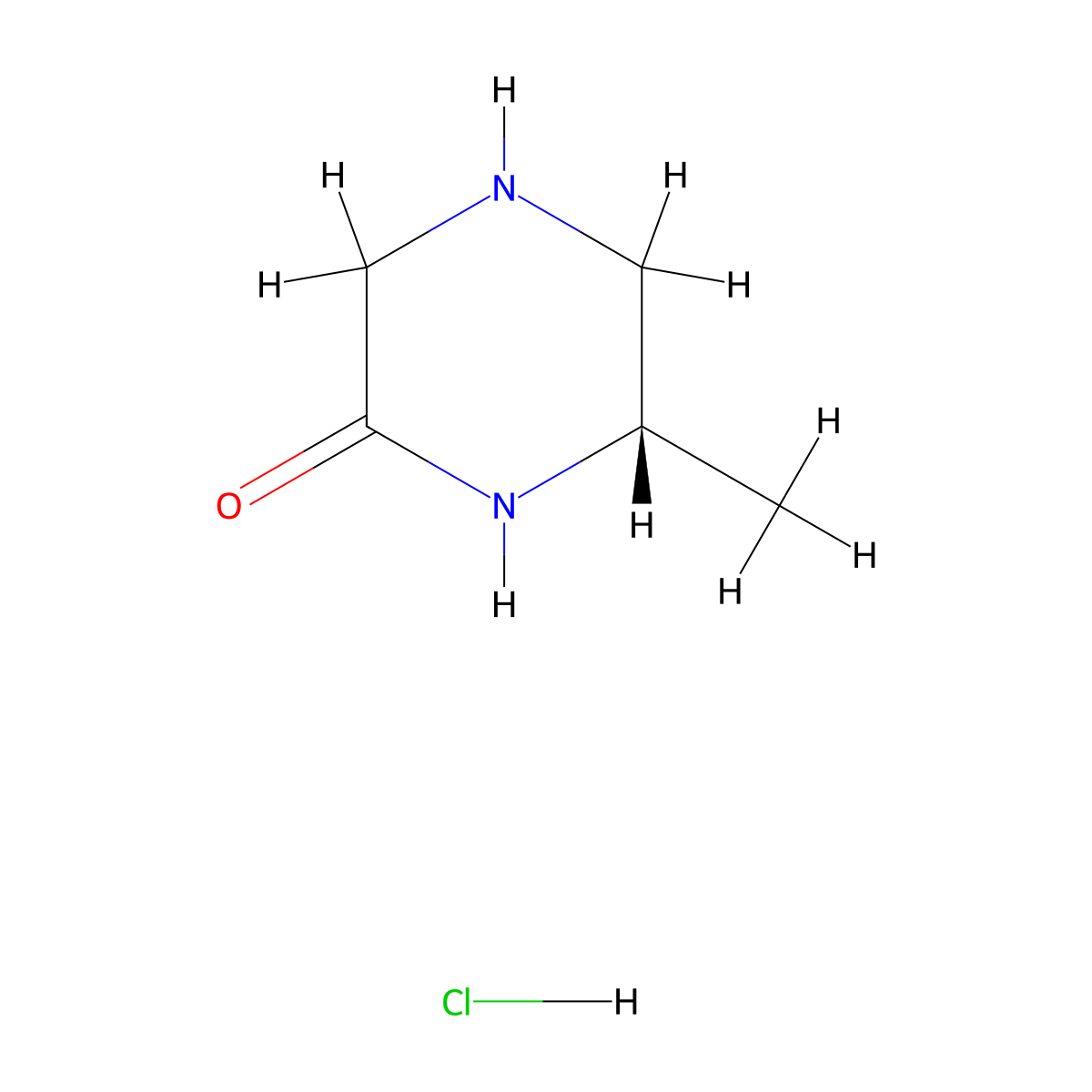(S)-6-Methylpiperazin-2-one hydrochloride molecular structure, CAS 1523530-47-3