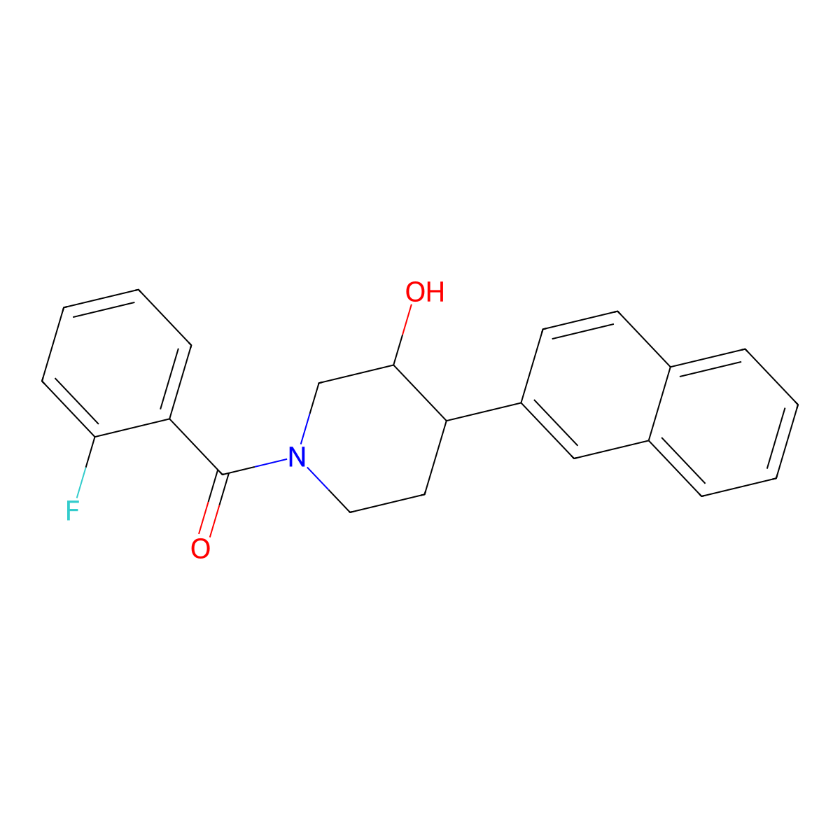 (3S*,4S*)-1-(2-fluorobenzoyl)-4-(2-naphthyl)piperidin-3-ol molecular structure, CAS 1523530-68-8