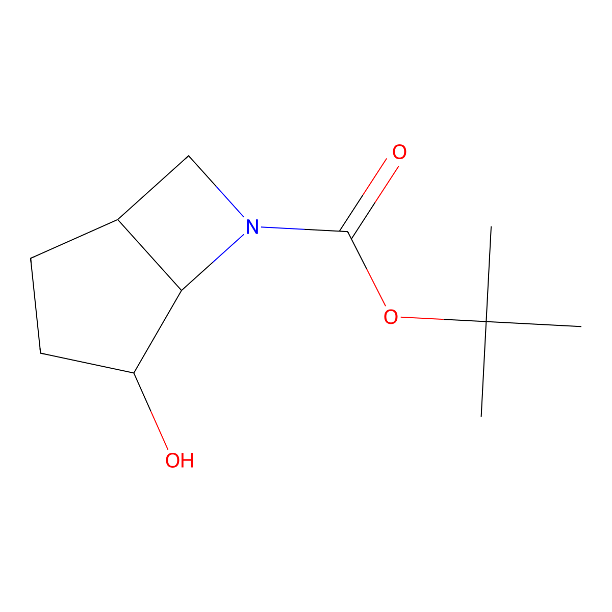 tert-butyl (1S,4R,5R)-4-hydroxy-6-azabicyclo[3.2.0]heptane-6-carboxylate molecular structure, CAS 1523530-69-9