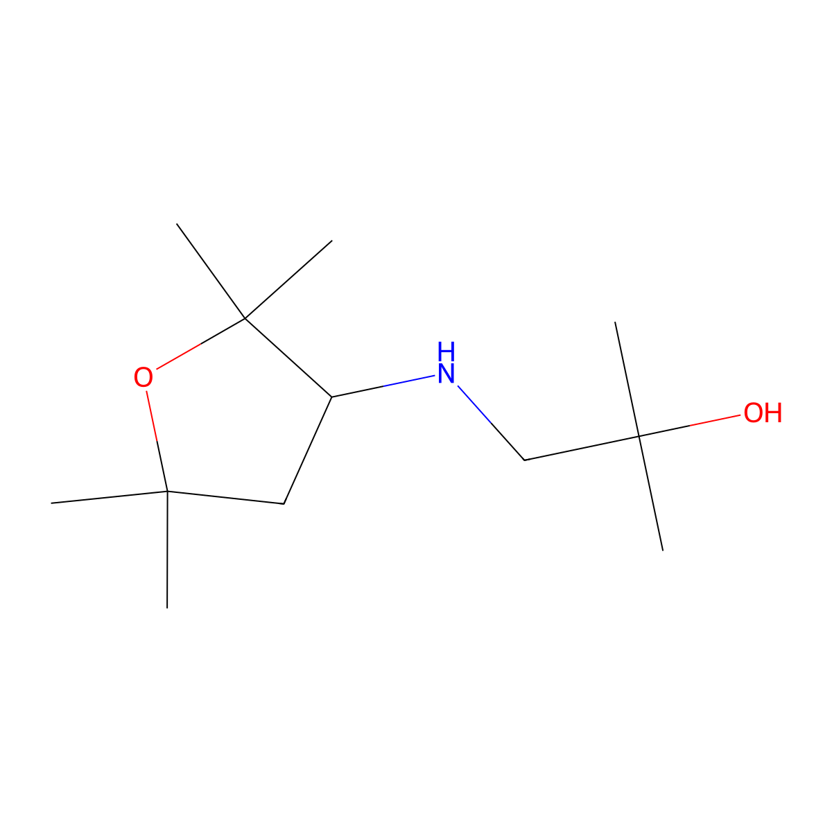 2-Methyl-1-[(2,2,5,5-tetramethyloxolan-3-yl)amino]propan-2-ol molecular structure, CAS 1523536-82-4