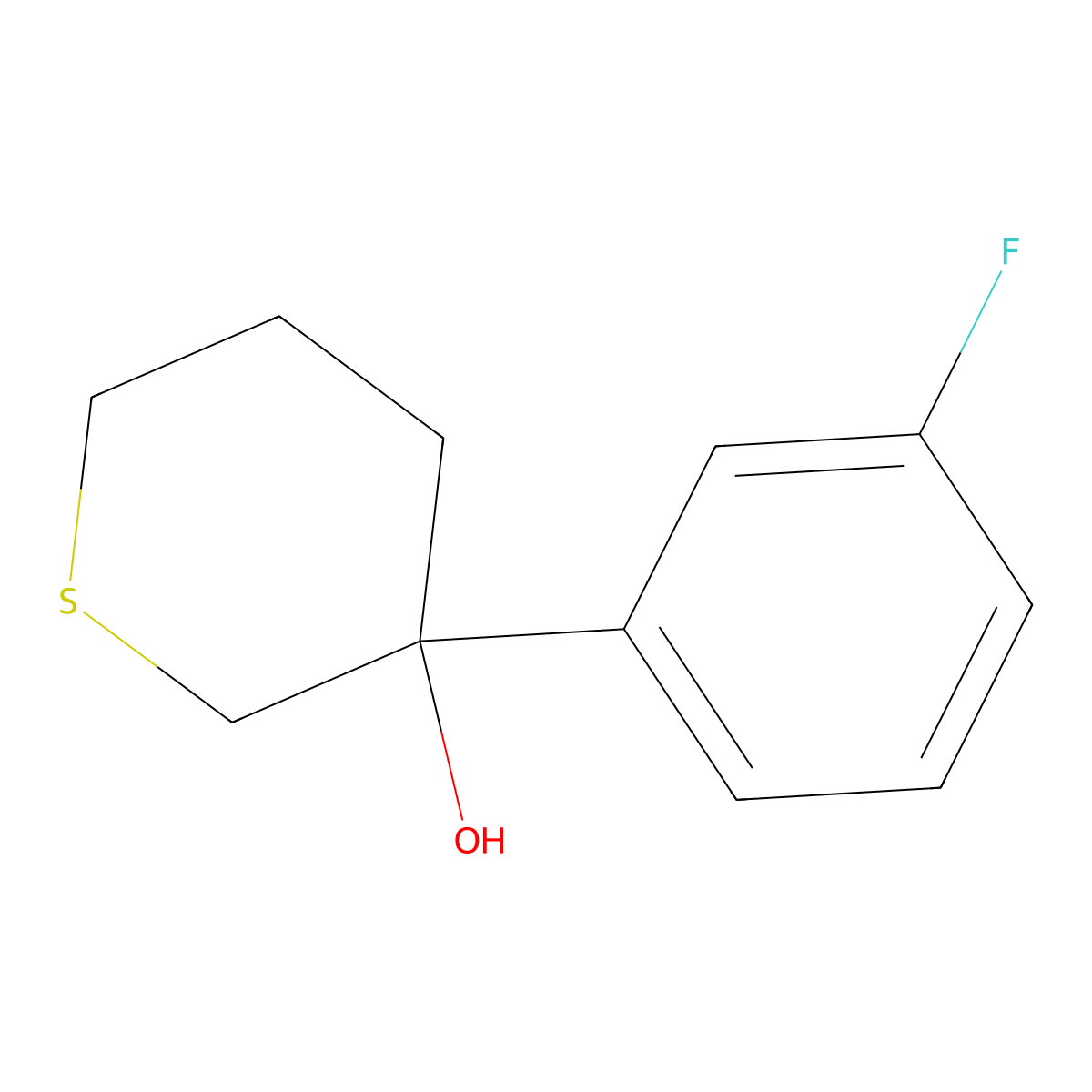 3-(3-Fluorophenyl)thian-3-ol molecular structure, CAS 1523538-73-9