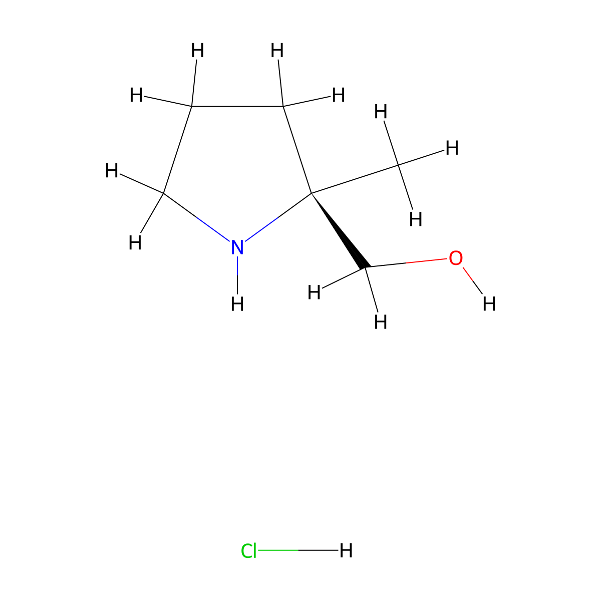 (S)-(2-Methylpyrrolidin-2-yl)methanol hydrochloride molecular structure, CAS 1523541-78-7