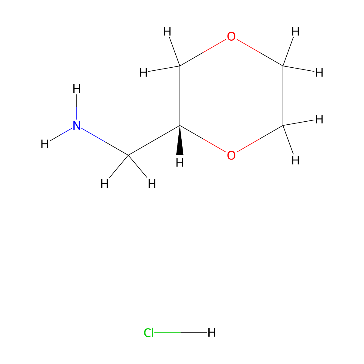 (R)-(1,4-Dioxan-2-yl)methanamine hydrochloride molecular structure, CAS 1523541-84-5