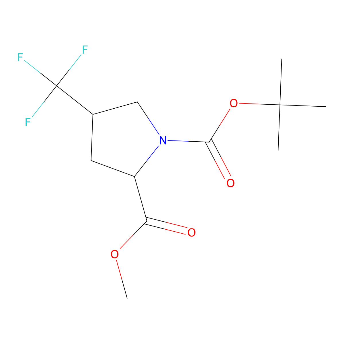Methyl (2S,4S)-1-Boc-4-trifluoromethylpyrrolidine-2-carboxylate molecular structure, CAS 1523541-90-3