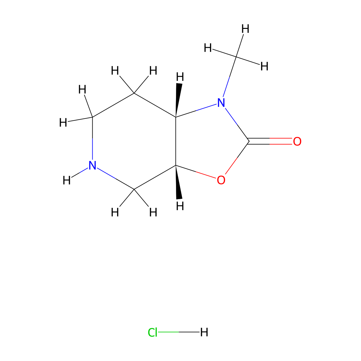 (3aR,7aS)-1-methyl-octahydro-[1,3]oxazolo[5,4-c]pyridin-2-one hydrochloride molecular structure, CAS 1523541-92-5