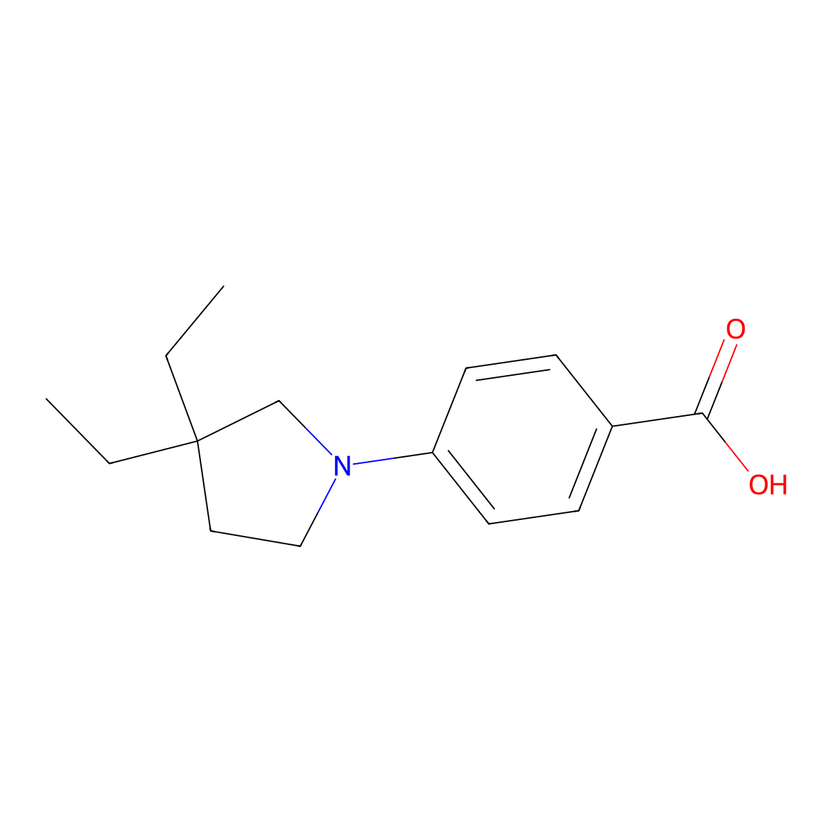 4-(3,3-Diethylpyrrolidin-1-YL)benzoic acid molecular structure, CAS 1523552-79-5