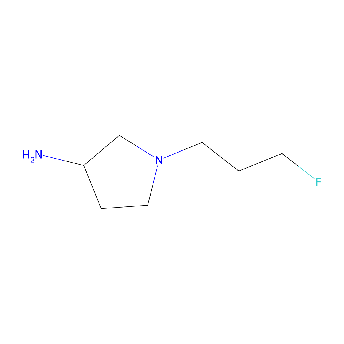 1-(3-Fluoropropyl)pyrrolidin-3-amine molecular structure, CAS 1523560-25-9