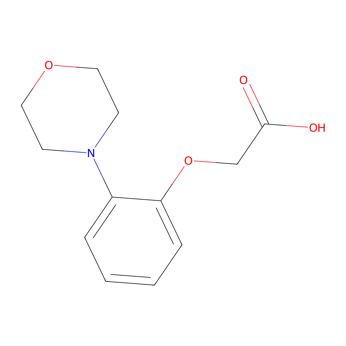 2-(2-Morpholinophenoxy)acetic acid molecular structure, CAS 1523566-52-0