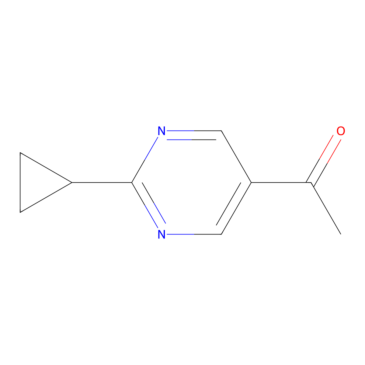 1-(2-Cyclopropylpyrimidin-5-yl)ethanone molecular structure, CAS 1523567-67-0