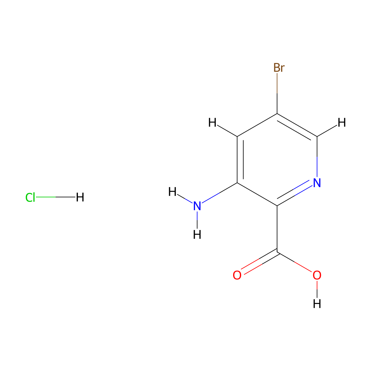 3-Amino-5-bromopyridine-2-carboxylic acid hydrochloride molecular structure, CAS 1523570-94-6