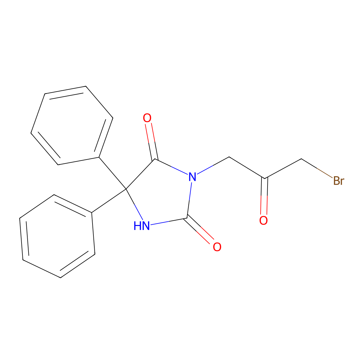3-(3-Bromo-2-oxopropyl)-5,5-diphenylimidazolidine-2,4-dione molecular structure, CAS 1523570-97-9