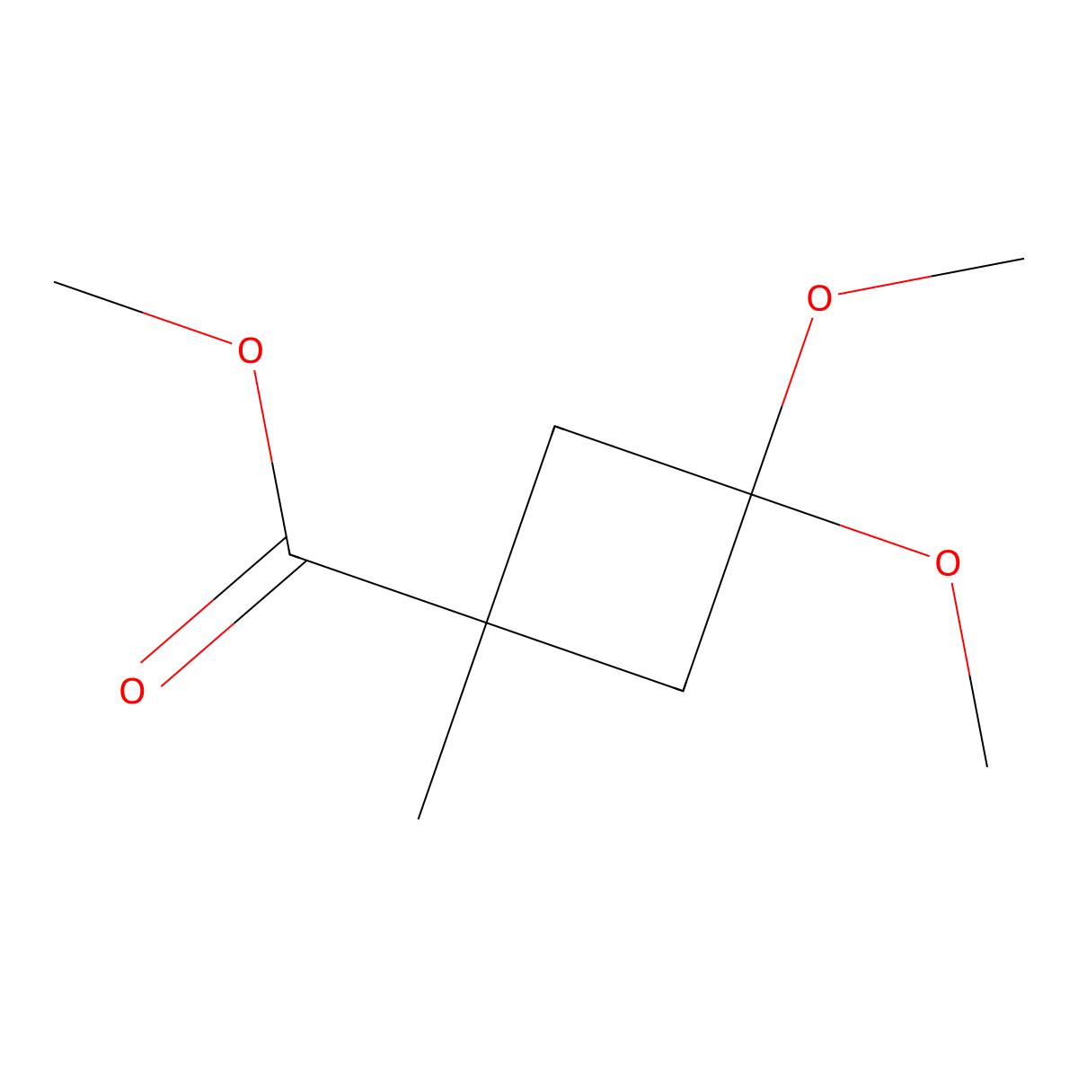 Methyl 3,3-dimethoxy-1-methyl-cyclobutanecarboxylate molecular structure, CAS 1523570-99-1