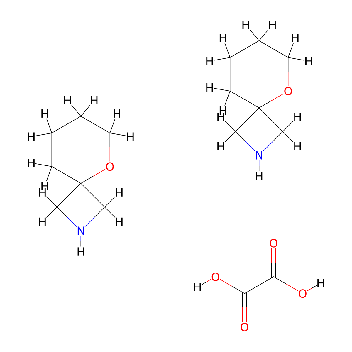 5-Oxa-2-azaspiro[3.5]nonane hemioxalate molecular structure, CAS 1523571-01-8