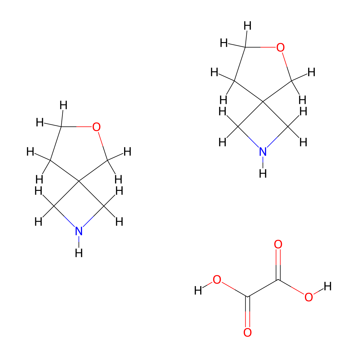 6-Oxa-2-azaspiro[3.4]octane hemioxalate molecular structure, CAS 1523571-05-2