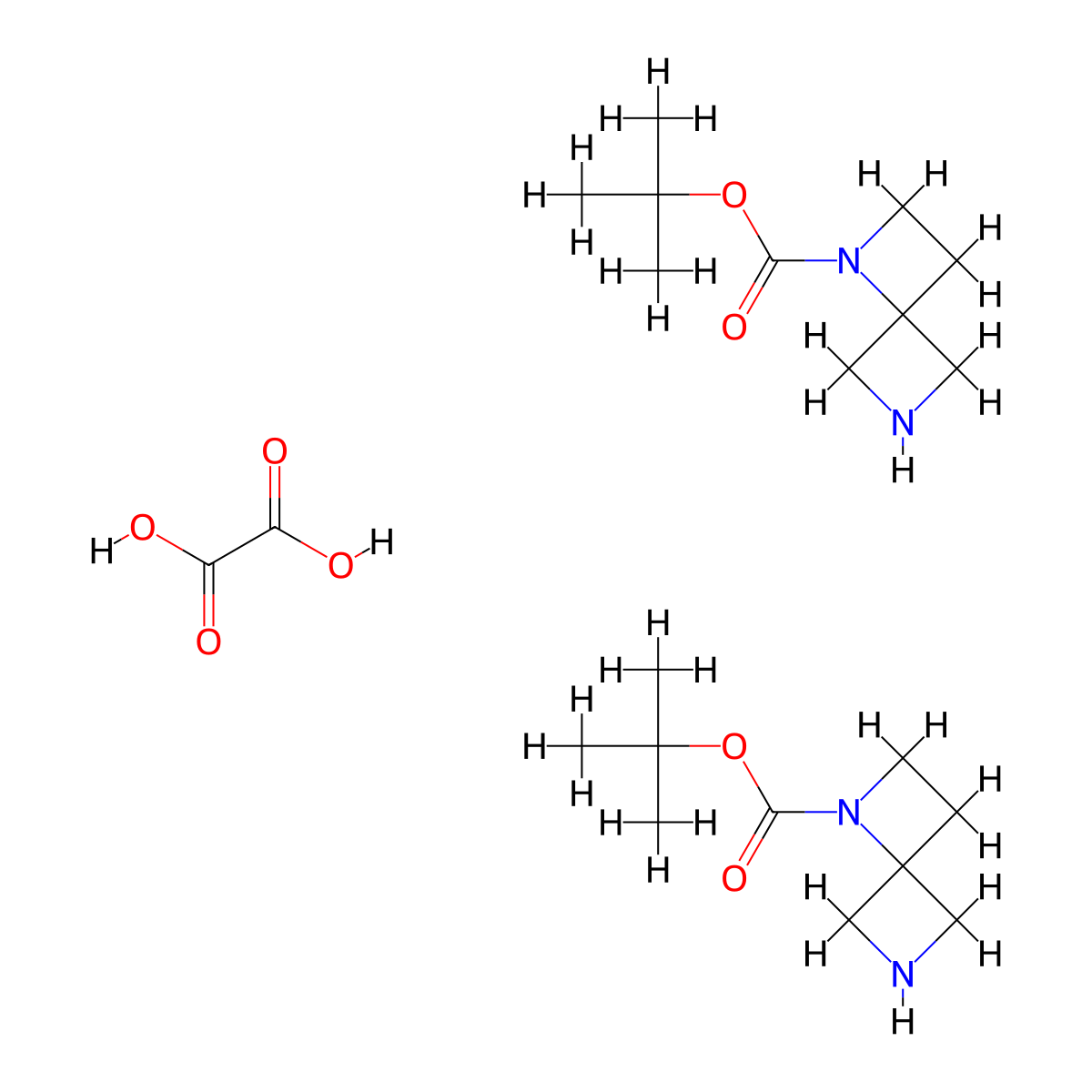 Tert-butyl 1,6-diazaspiro[3.3]heptane-1-carboxylate hemioxalate molecular structure, CAS 1523571-10-9