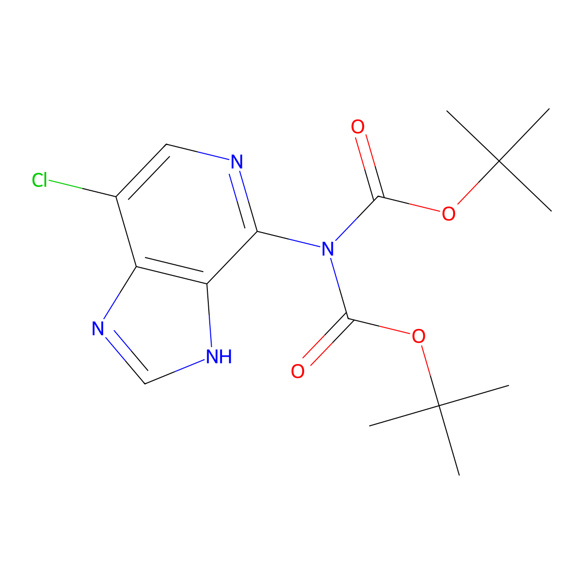 tert-butyl N-[(tert-butoxy)carbonyl]-N-{7-chloro-1H-imidazo[4,5-c]pyridin-4-yl}carbamate molecular structure, CAS 1523571-14-3