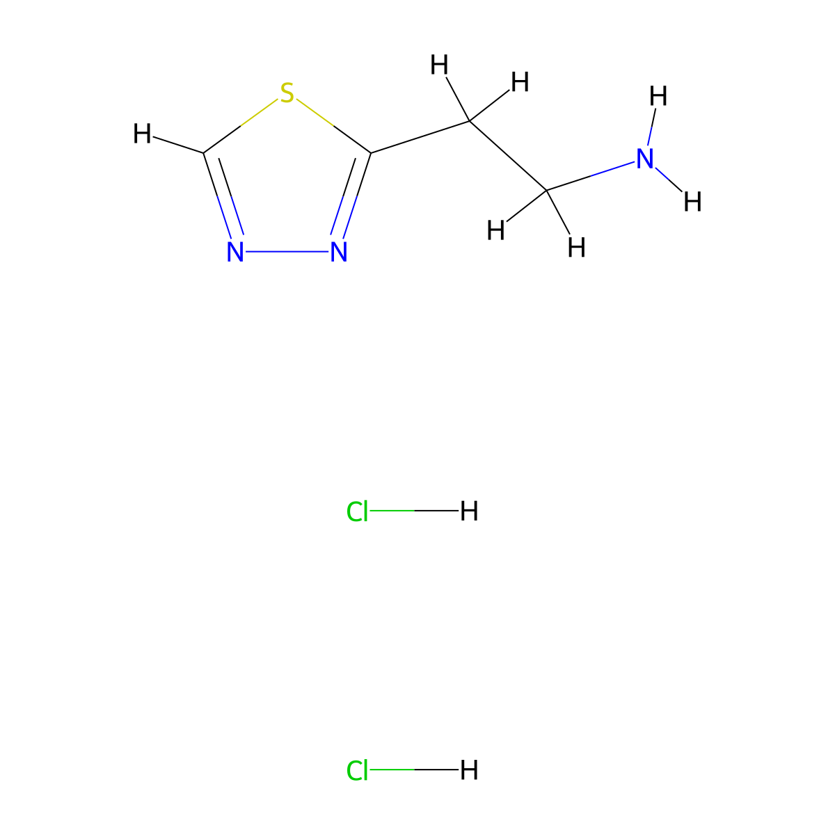 2-(1,3,4-Thiadiazol-2-yl)ethan-1-amine dihydrochloride molecular structure, CAS 1523571-16-5