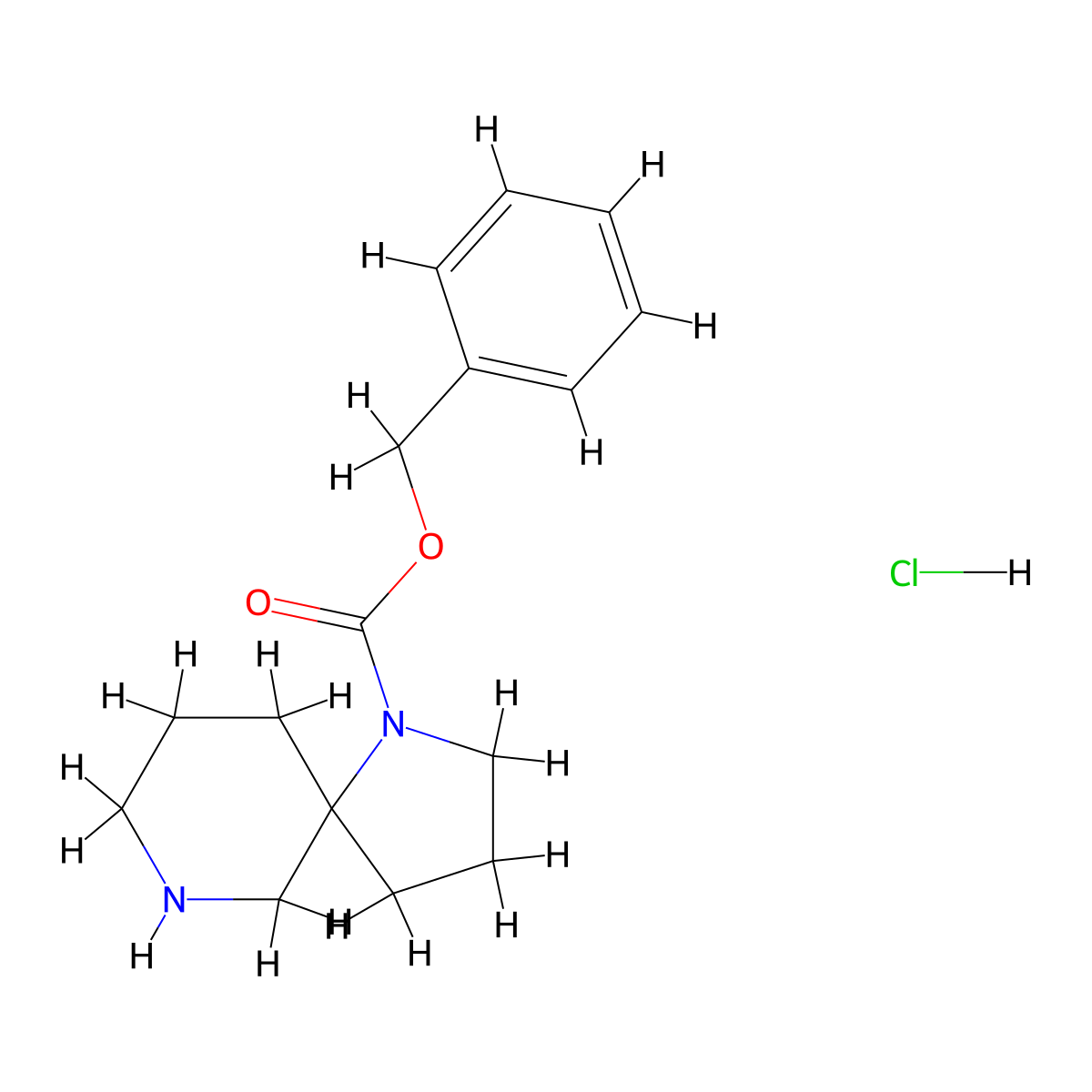 Benzyl 1,7-diazaspiro[4.5]decane-1-carboxylate hydrochloride molecular structure, CAS 1523571-82-5