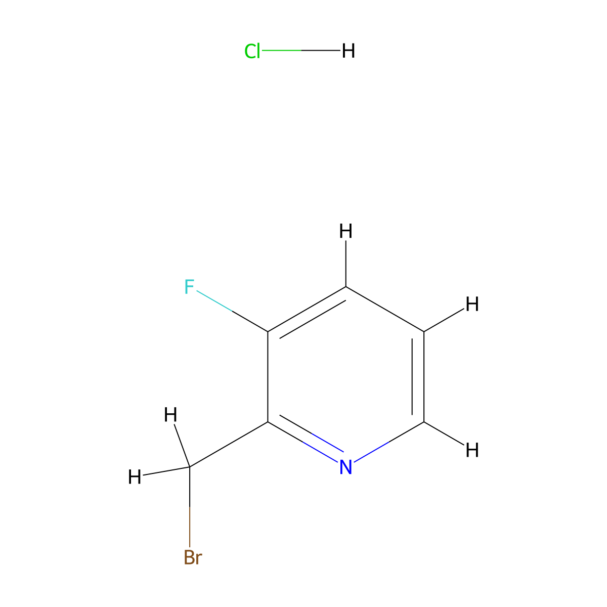 2-(Bromomethyl)-3-fluoropyridine hydrochloride molecular structure, CAS 1523571-83-6