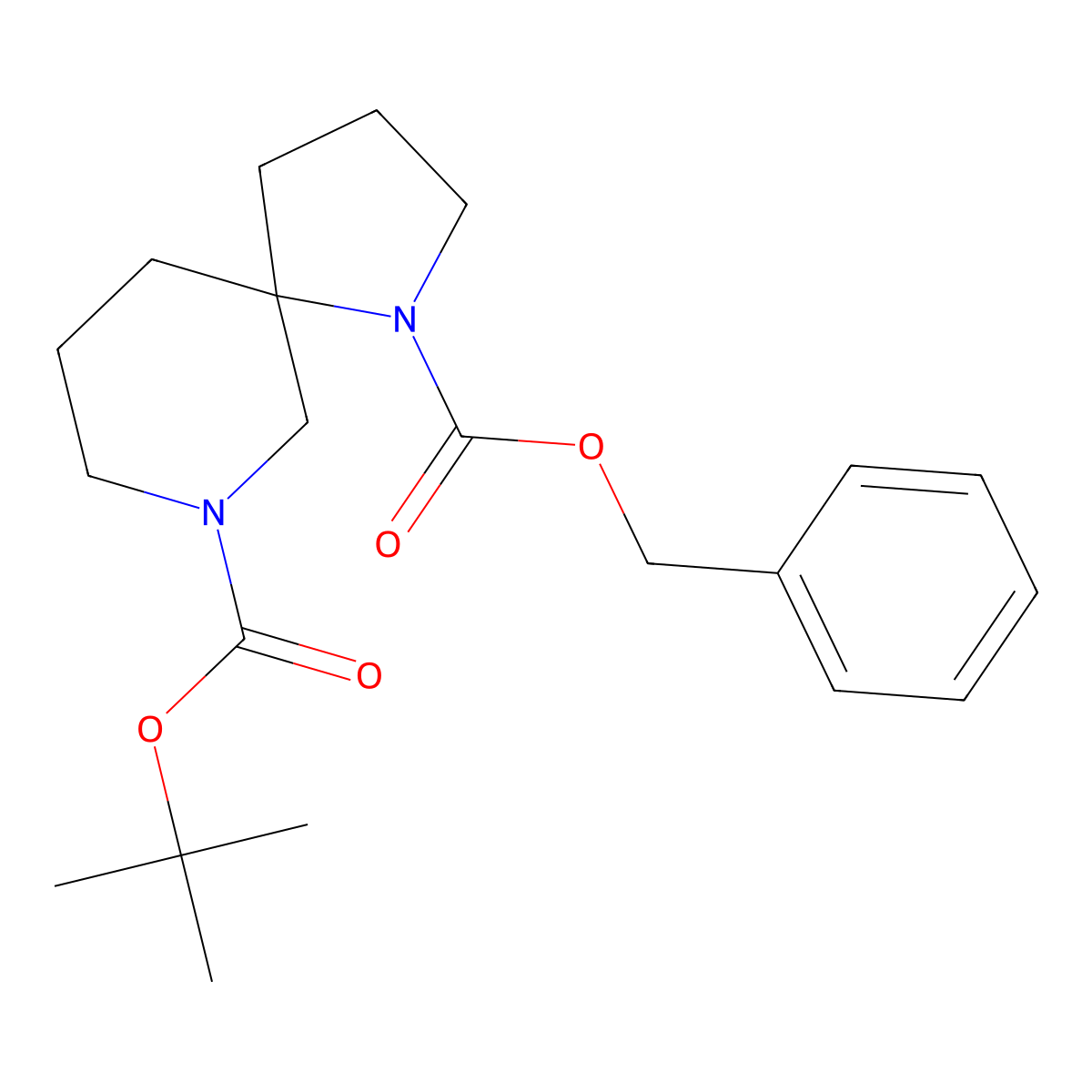 1-Benzyl 7-tert-butyl 1,7-diazaspiro[4.5]decane-1,7-dicarboxylate molecular structure, CAS 1523571-86-9