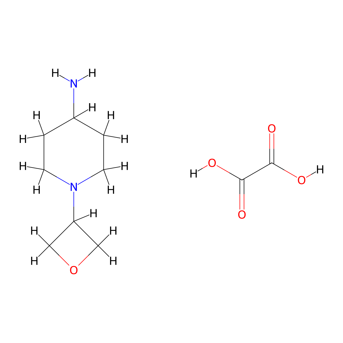 1-(Oxetan-3-yl)piperidin-4-amine oxalate molecular structure, CAS 1523571-88-1