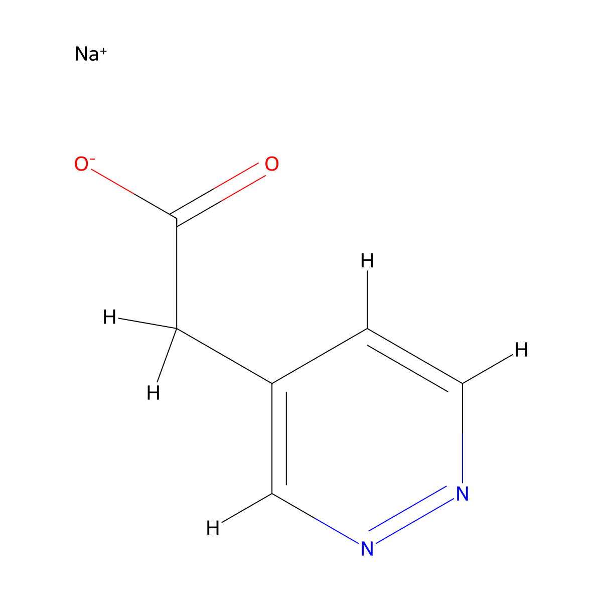 Sodium 2-(pyridazin-4-yl)acetate molecular structure, CAS 1523571-92-7