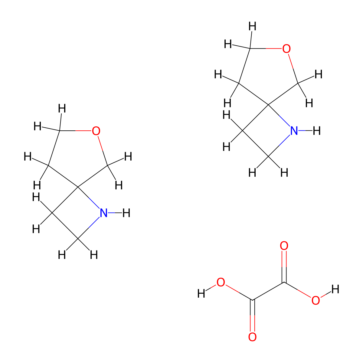 6-Oxa-1-azaspiro[3.4]octane hemioxalate molecular structure, CAS 1523571-99-4