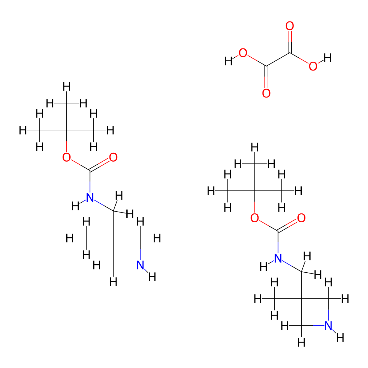 Tert-butyl n-[(3-methylazetidin-3-yl)methyl]carbamate hemioxalate molecular structure, CAS 1523572-03-3