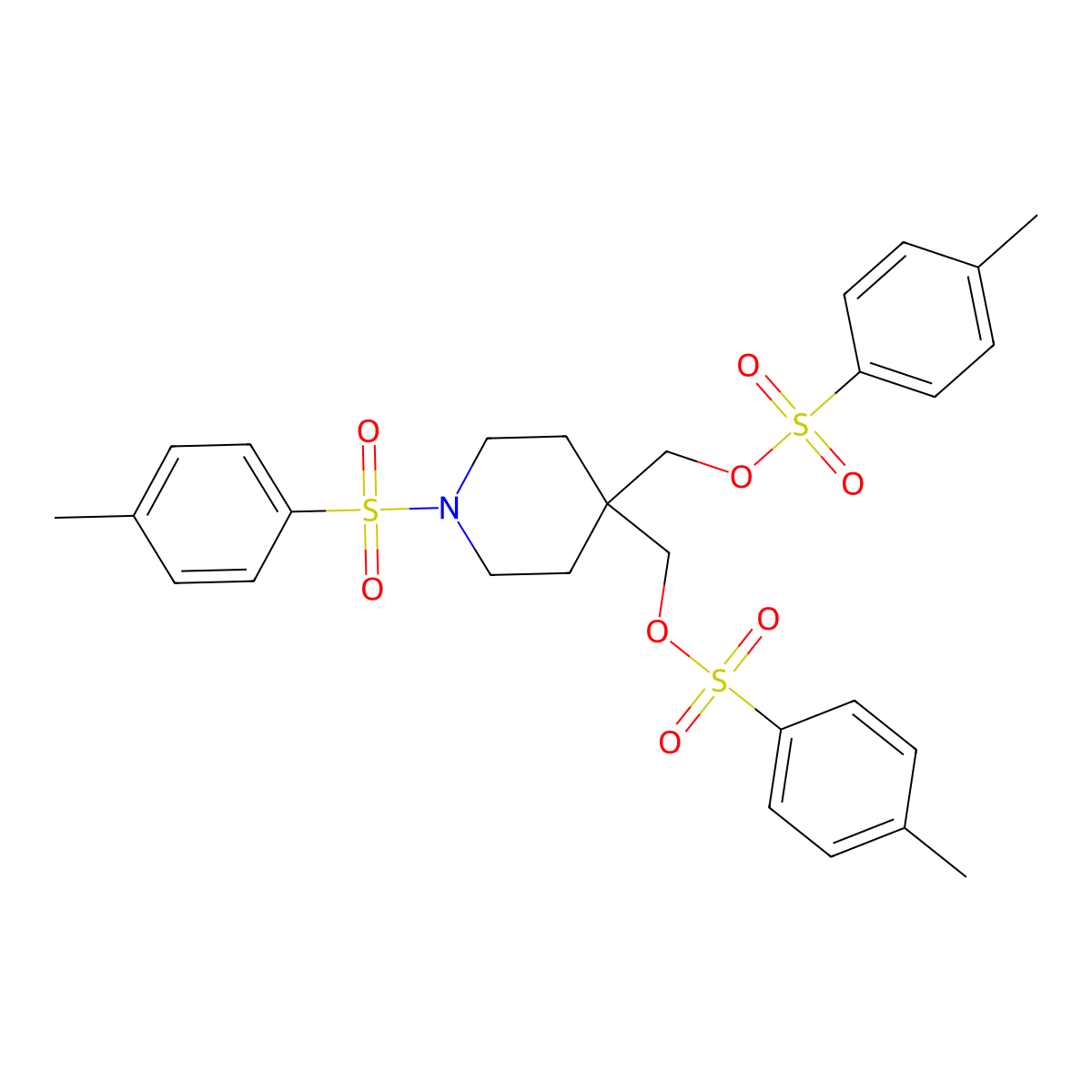 [1-(4-Methylbenzenesulfonyl)-4-{[(4-methylbenzenesulfonyl)oxy]methyl}piperidin-4-yl]methyl 4-methylbenzene-1-sulfonate molecular structure, CAS 1523572-05-5