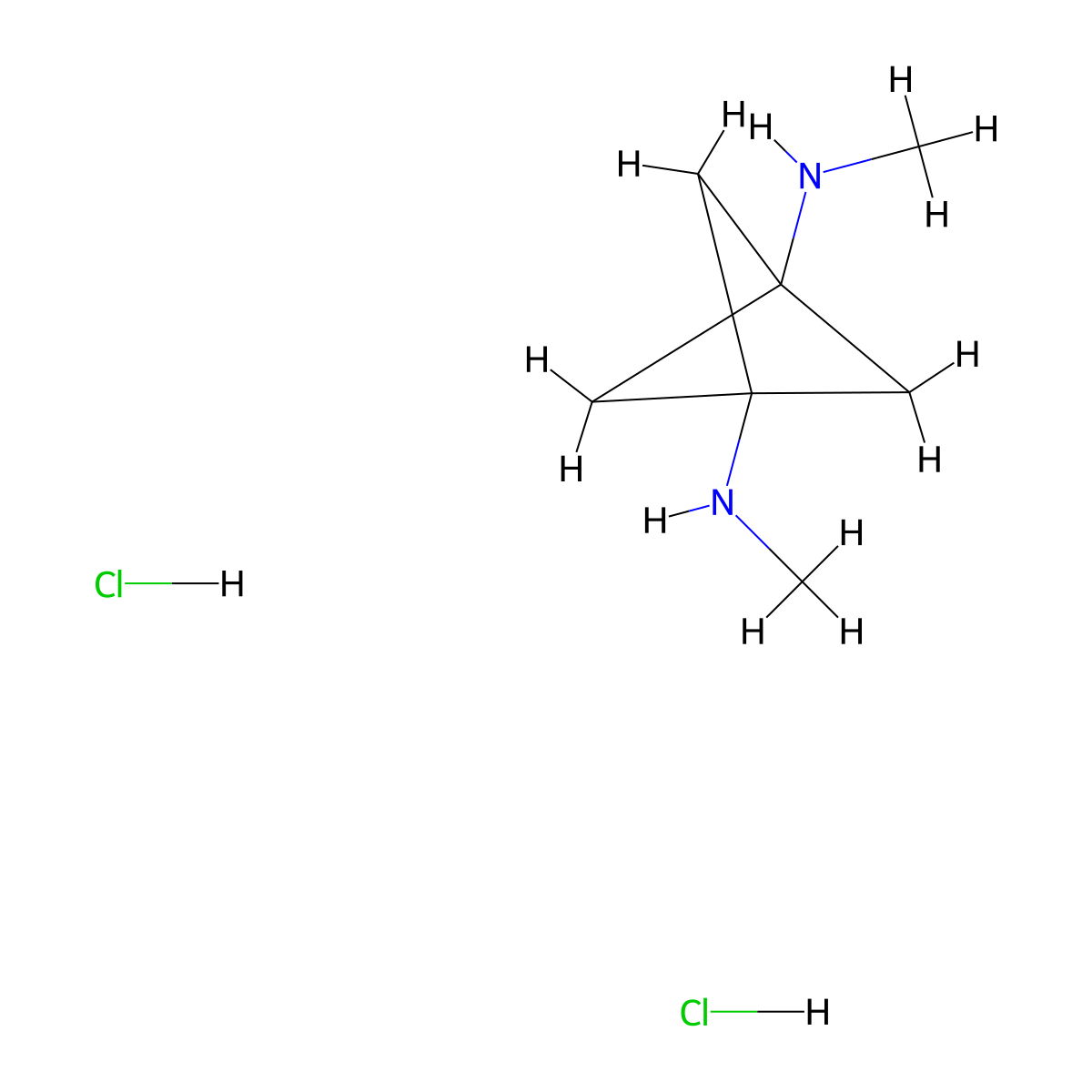 Bicyclo[1.1.1]pentane-1,3-diamine, N1,N3-dimethyl-, hydrochloride (1:2) molecular structure, CAS 1523572-06-6
