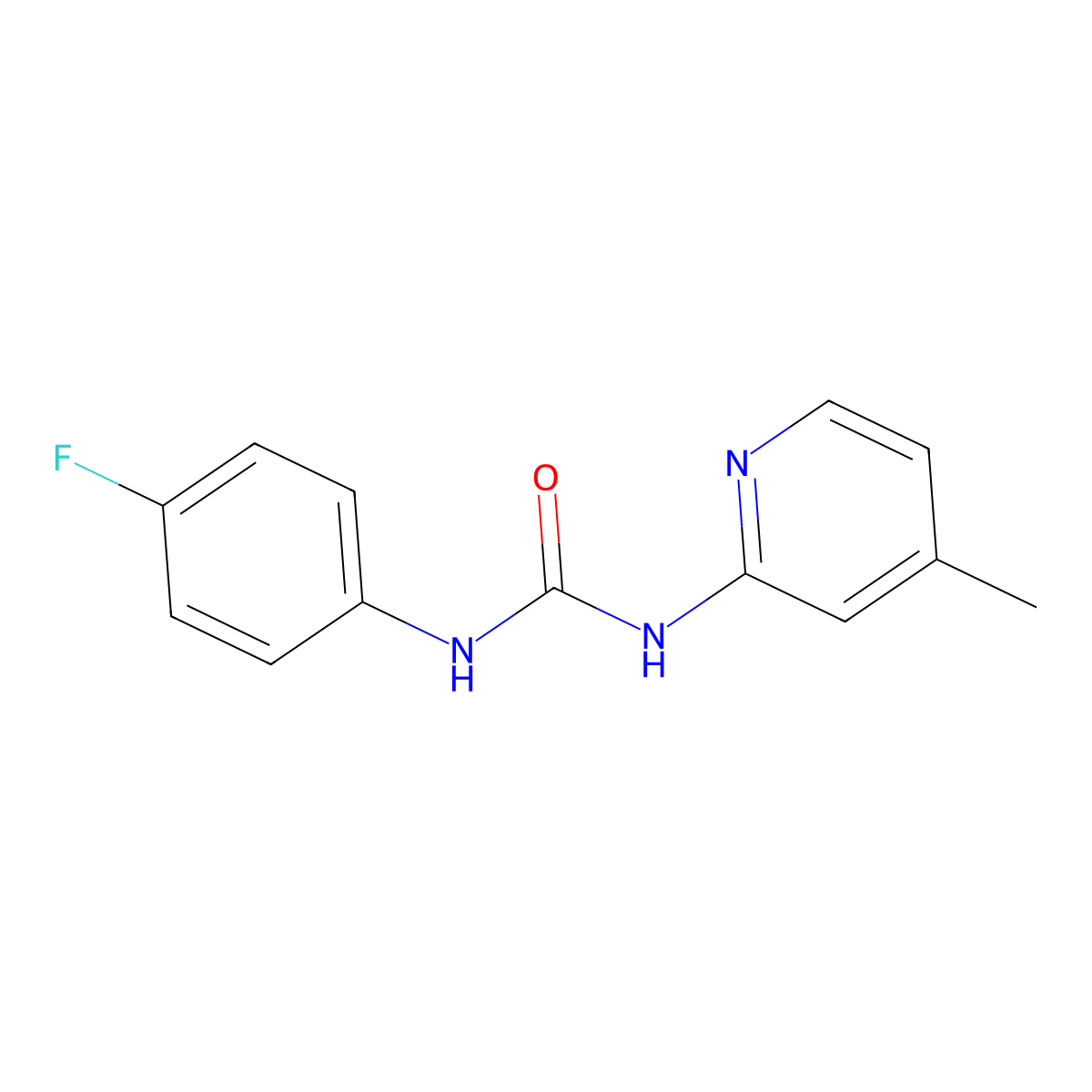 1-(4-Fluorophenyl)-3-(4-methylpyridin-2-yl)urea molecular structure, CAS 152359-02-9