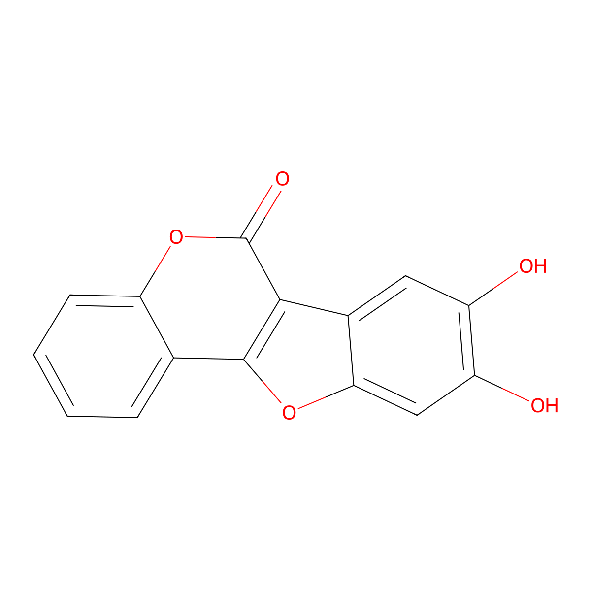 8,9-dihydroxy-6H-[1]benzofuro[3,2-c]chromen-6-one molecular structure, CAS 15236-06-3