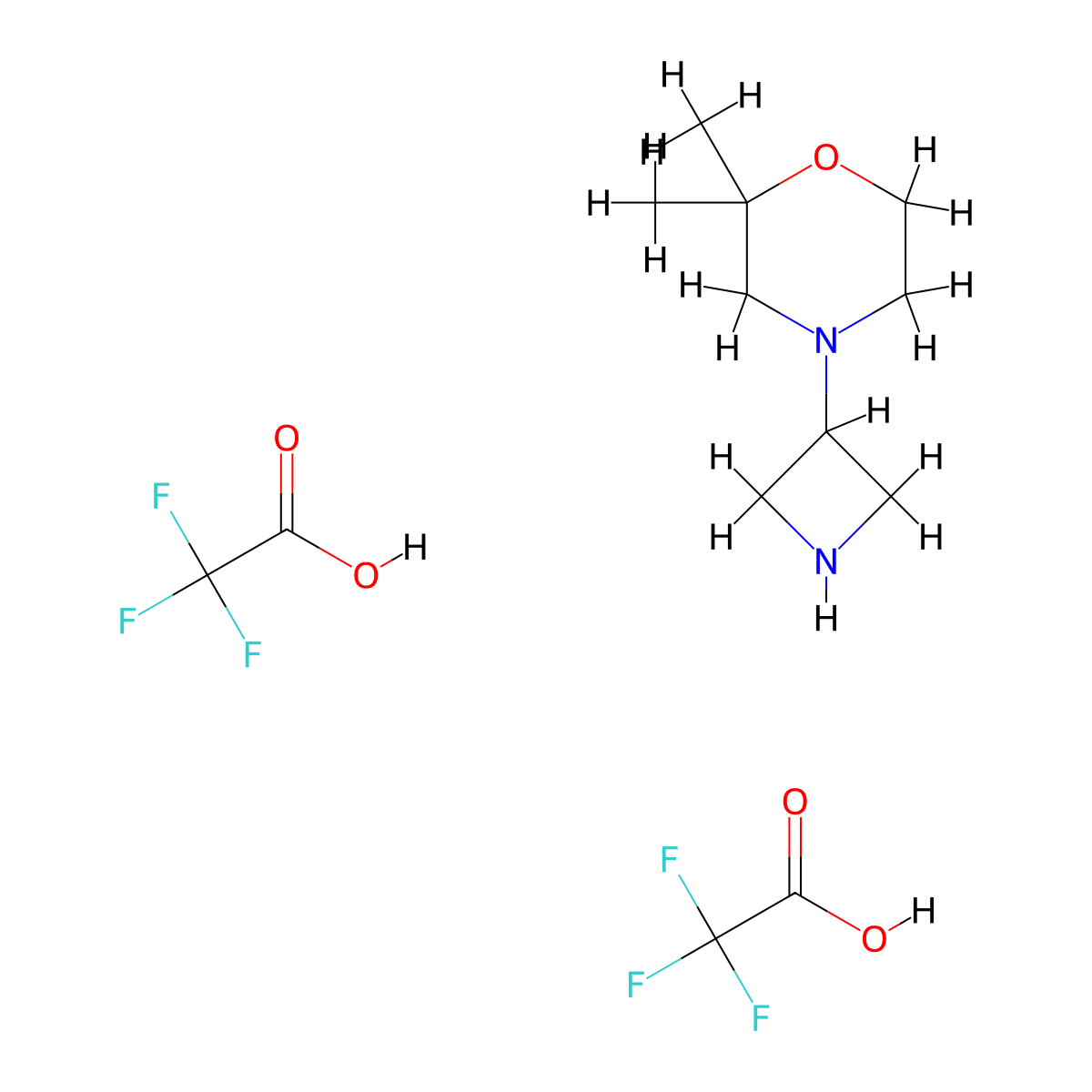 4-(Azetidin-3-yl)-2,2-dimethylmorpholine bis(2,2,2-trifluoroacetate) molecular structure, CAS 1523606-35-0