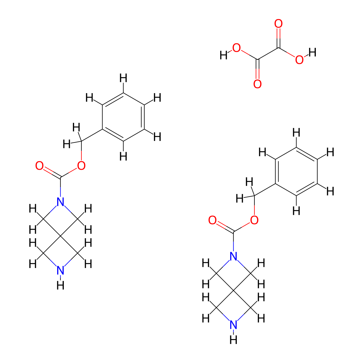 Benzyl 2,6-diazaspiro[3.3]heptane-2-carboxylate oxalate(2:1) molecular structure, CAS 1523606-36-1