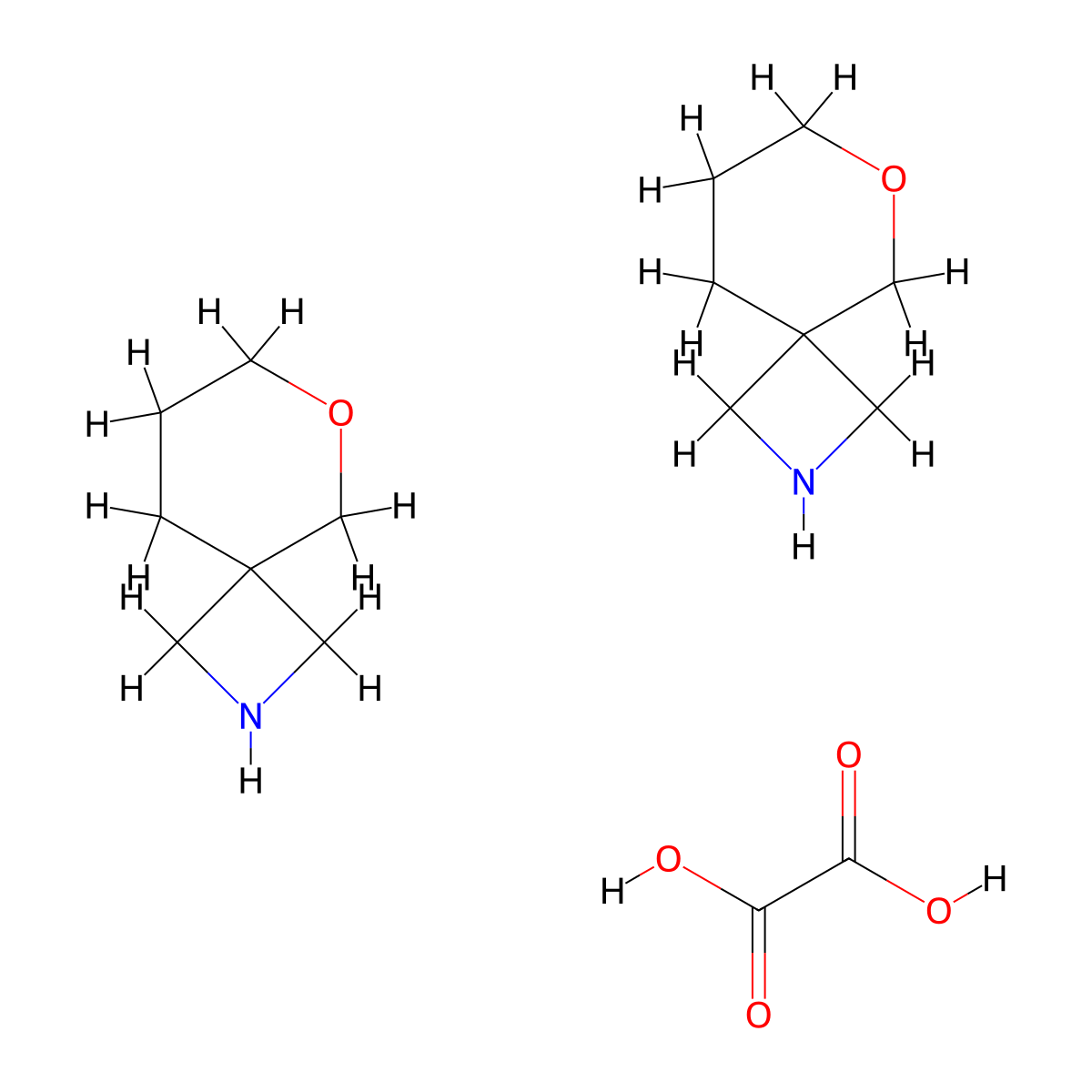 6-Oxa-2-azaspiro[3.5]nonane hemioxalate molecular structure, CAS 1523606-37-2