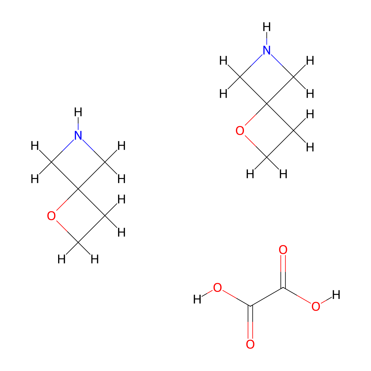 1-Oxa-6-azaspiro[3.3]heptane hemioxalate molecular structure, CAS 1523606-38-3