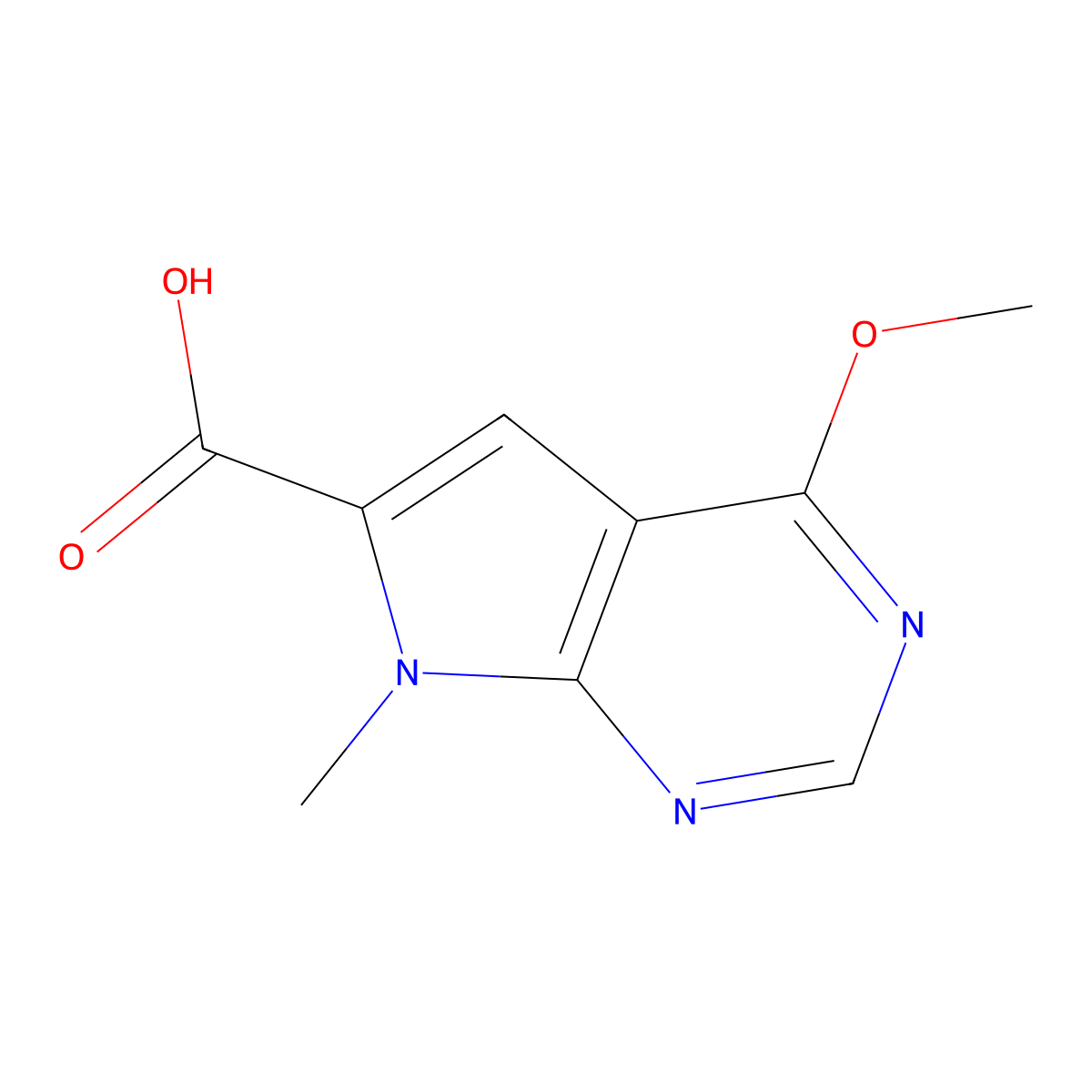 4-methoxy-7-methyl-7H-pyrrolo[2,3-d]pyrimidine-6-carboxylic acid molecular structure, CAS 1523606-42-9