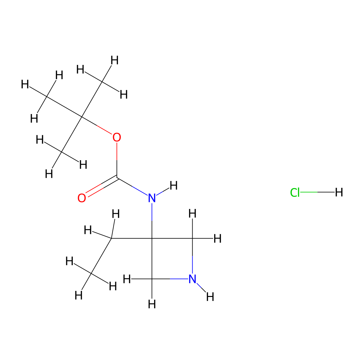 tert-butyl N-(3-ethylazetidin-3-yl)carbamate hydrochloride molecular structure, CAS 1523606-47-4