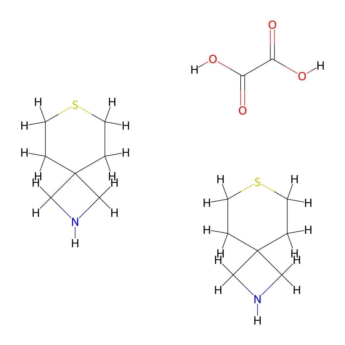 7-Thia-2-azaspiro[3.5]nonane hemioxalate molecular structure, CAS 1523606-48-5