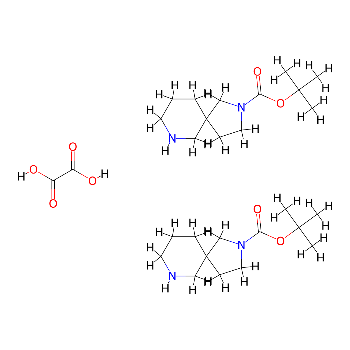 Tert-butyl 2,7-diazaspiro[4.5]decane-2-carboxylate hemioxalate molecular structure, CAS 1523606-54-3